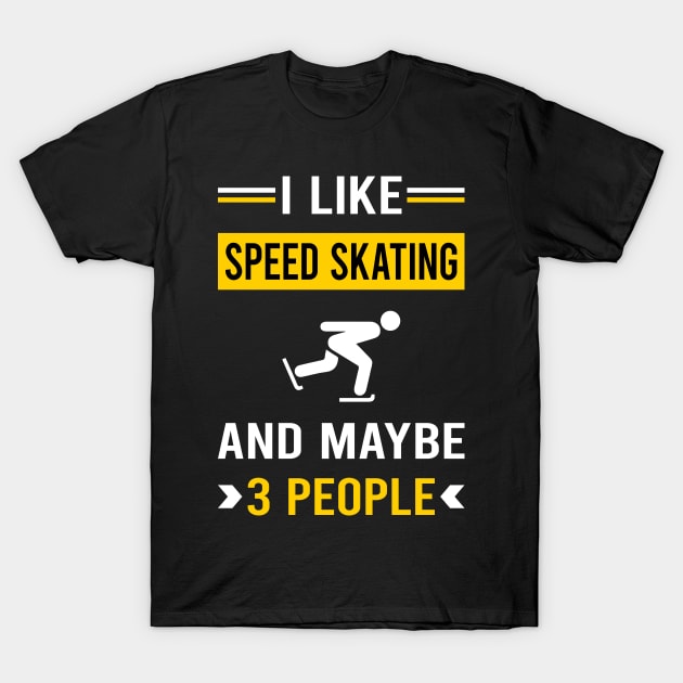 3 People Speed Skating Skate Skater T-Shirt by Bourguignon Aror